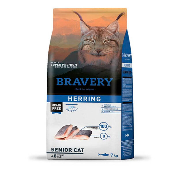 BRAVERY CAT SENIOR HERRING 7KG