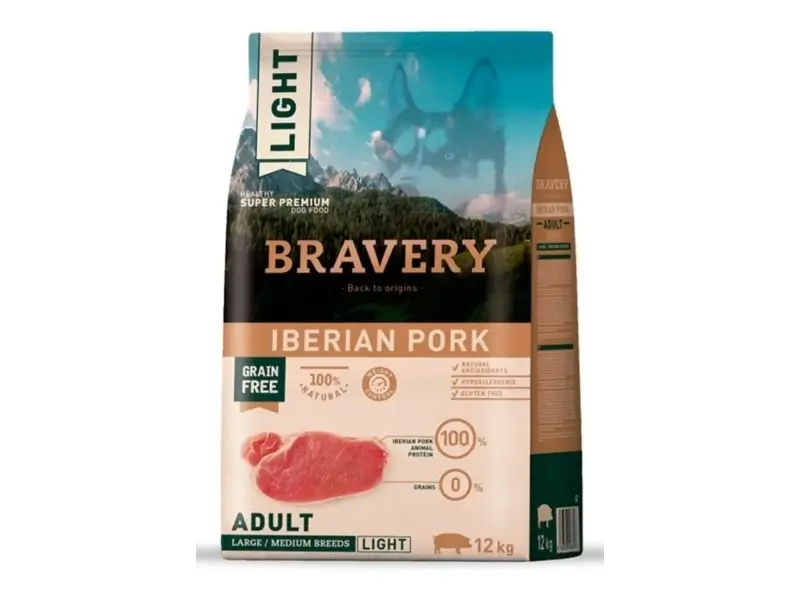 BRAVERY DOG ADULTO LIGHT IBERIAN PORK 12KG
