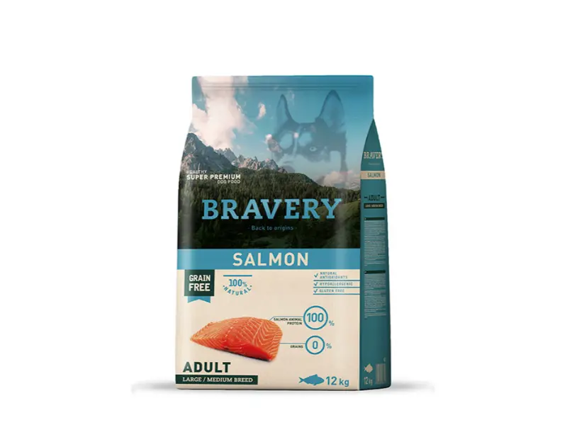 BRAVERY DOG ADULTO MEDIUM LARGE SALMON 12KG