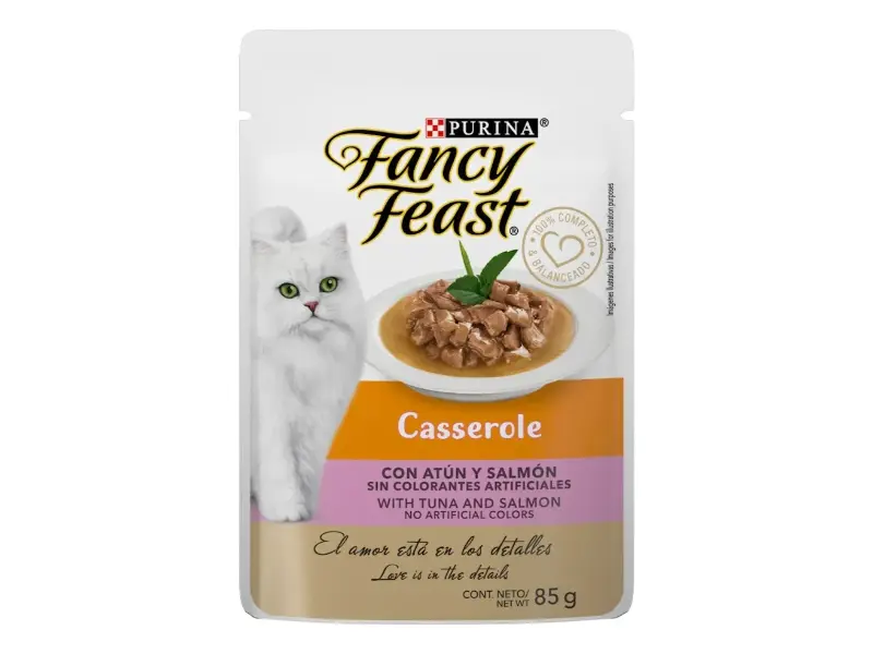 POUCH FANCY FEATS CASSEROLE ATUN Y SALMON 85G